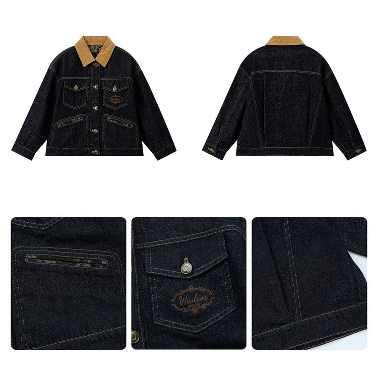 親子-印花復古撞色牛仔外套S602209-細節圖11