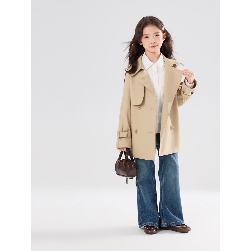 親子-卡其風衣外套S602210-細節圖3