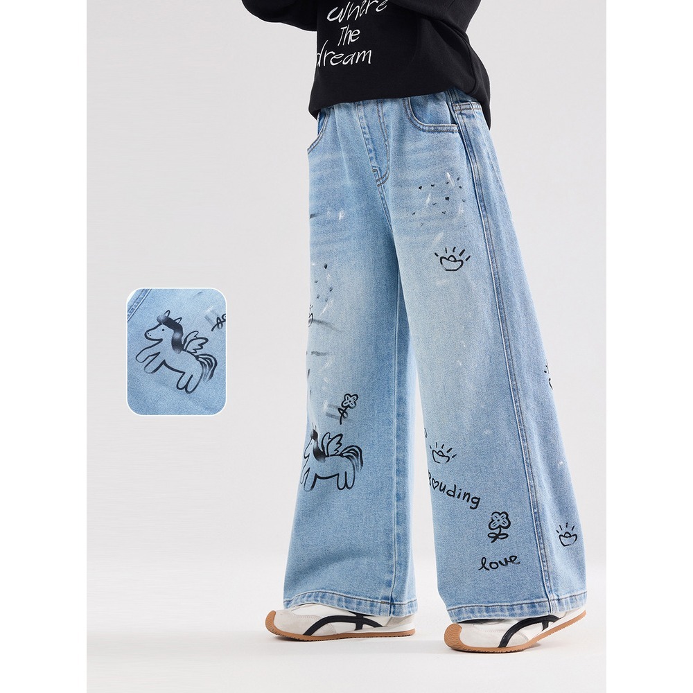 親子-設計感塗鴉牛仔褲S602212-細節圖3