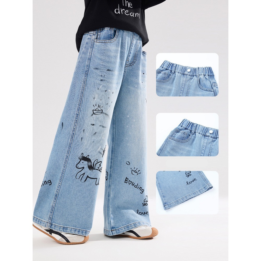 親子-設計感塗鴉牛仔褲S602212-細節圖4