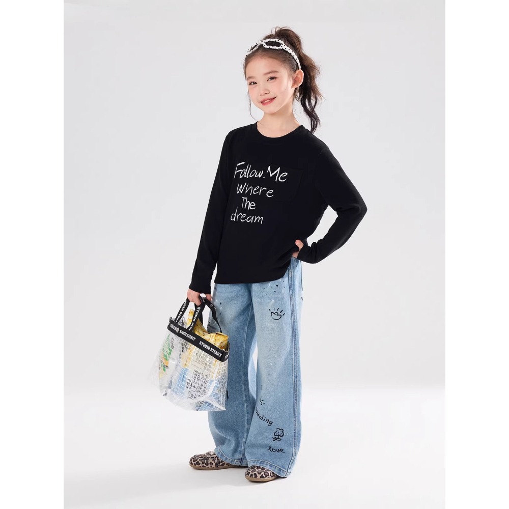 親子-設計感塗鴉牛仔褲S602212-細節圖6