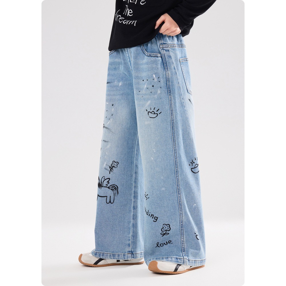 親子-設計感塗鴉牛仔褲S602212-細節圖7