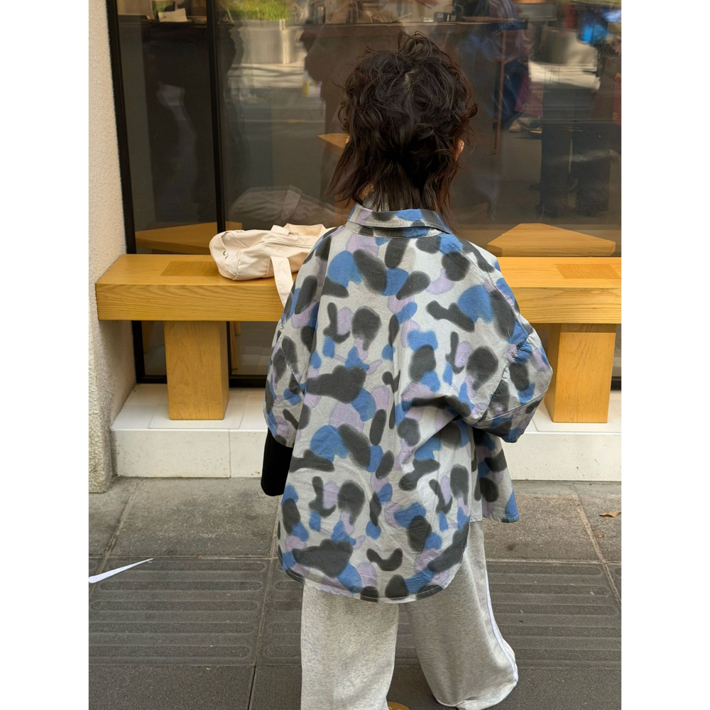 印花棉布水洗假兩件襯衫S602309-細節圖5