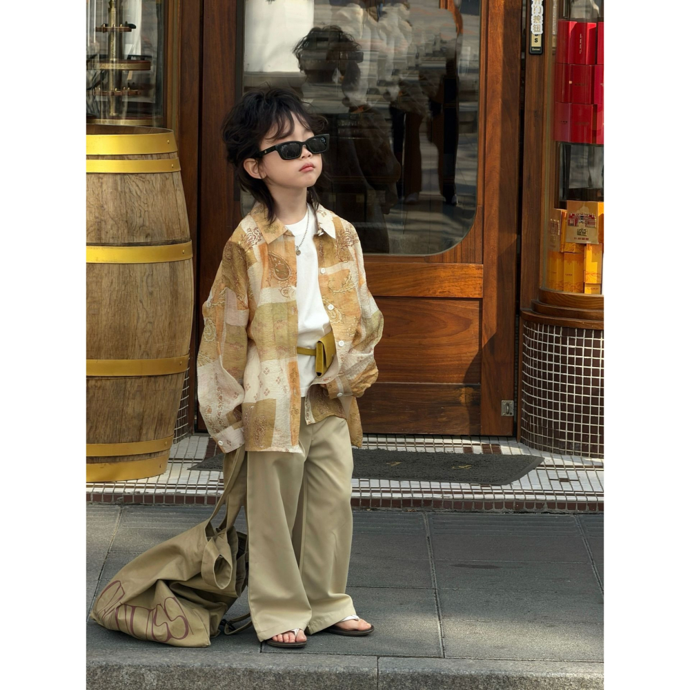 皺感腰果花寬鬆襯衫S602312-細節圖7