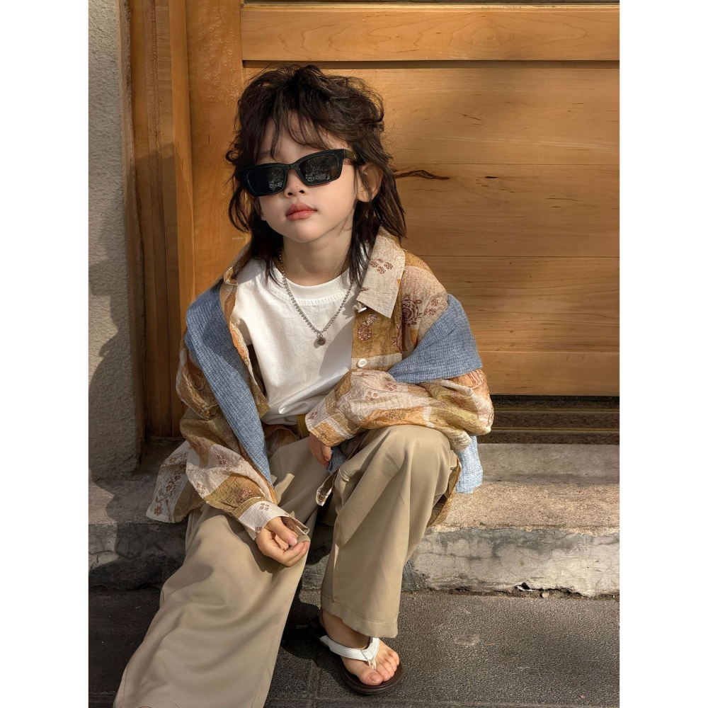 皺感腰果花寬鬆襯衫S602312-細節圖11