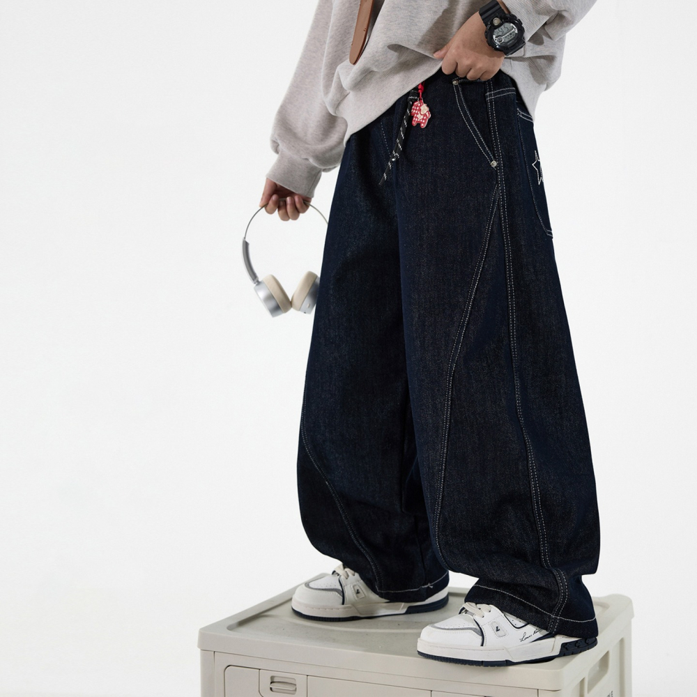 刺繡彎刀直筒牛仔褲S602314-細節圖2