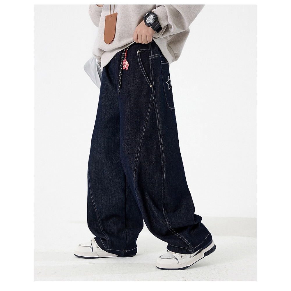 刺繡彎刀直筒牛仔褲S602314-細節圖6