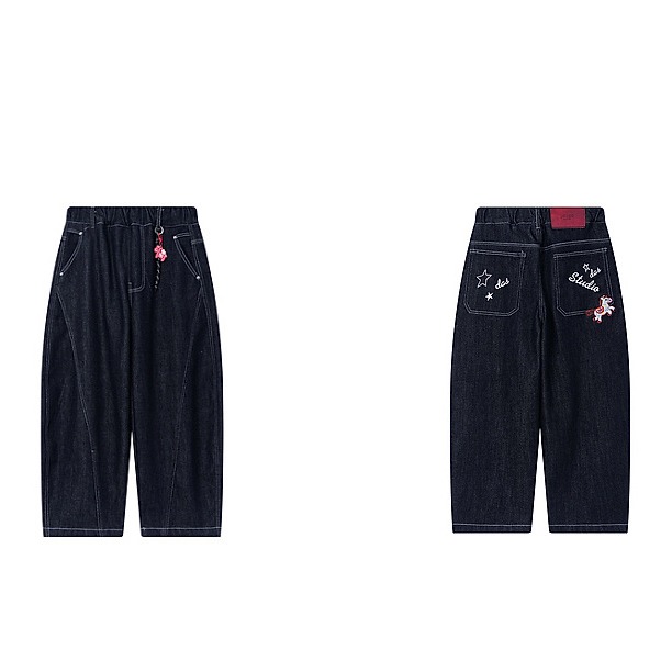 刺繡彎刀直筒牛仔褲S602314-細節圖9