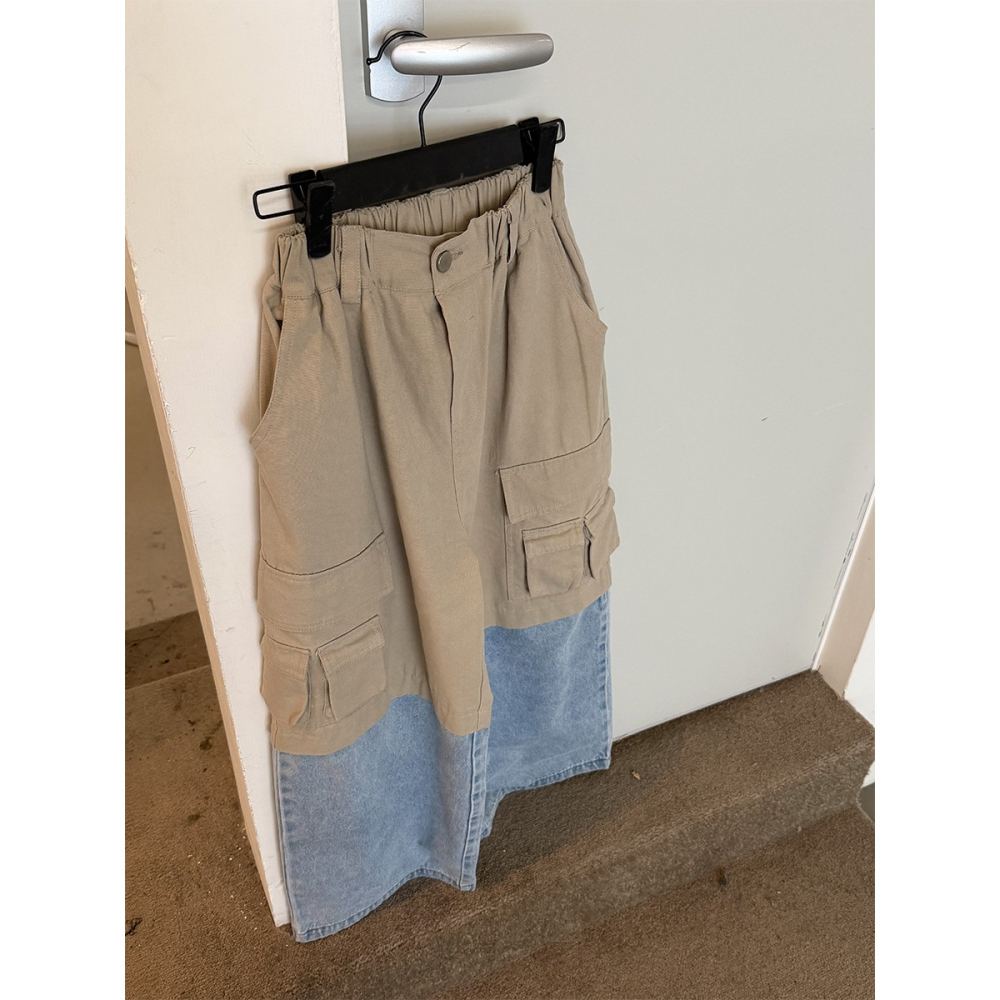 復古拼接工裝長褲S602321-細節圖2