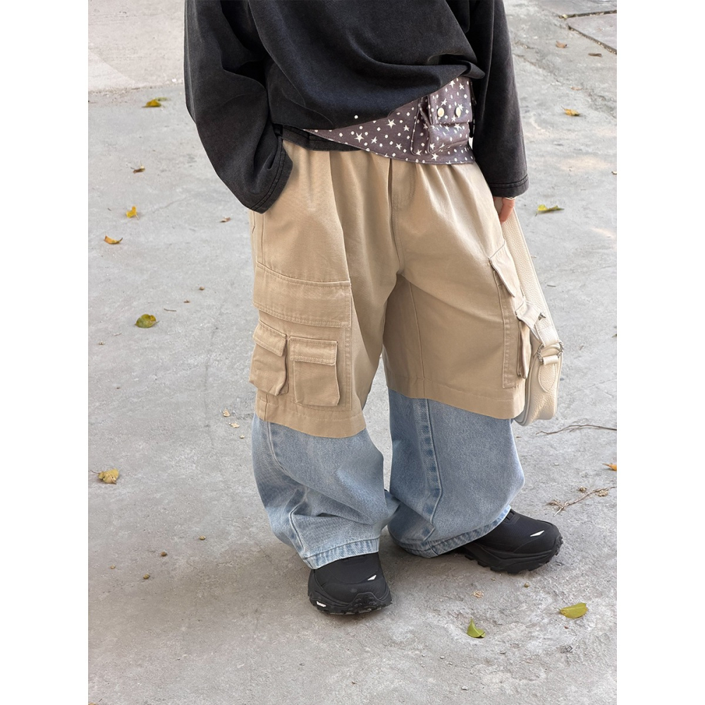 復古拼接工裝長褲S602321-細節圖3