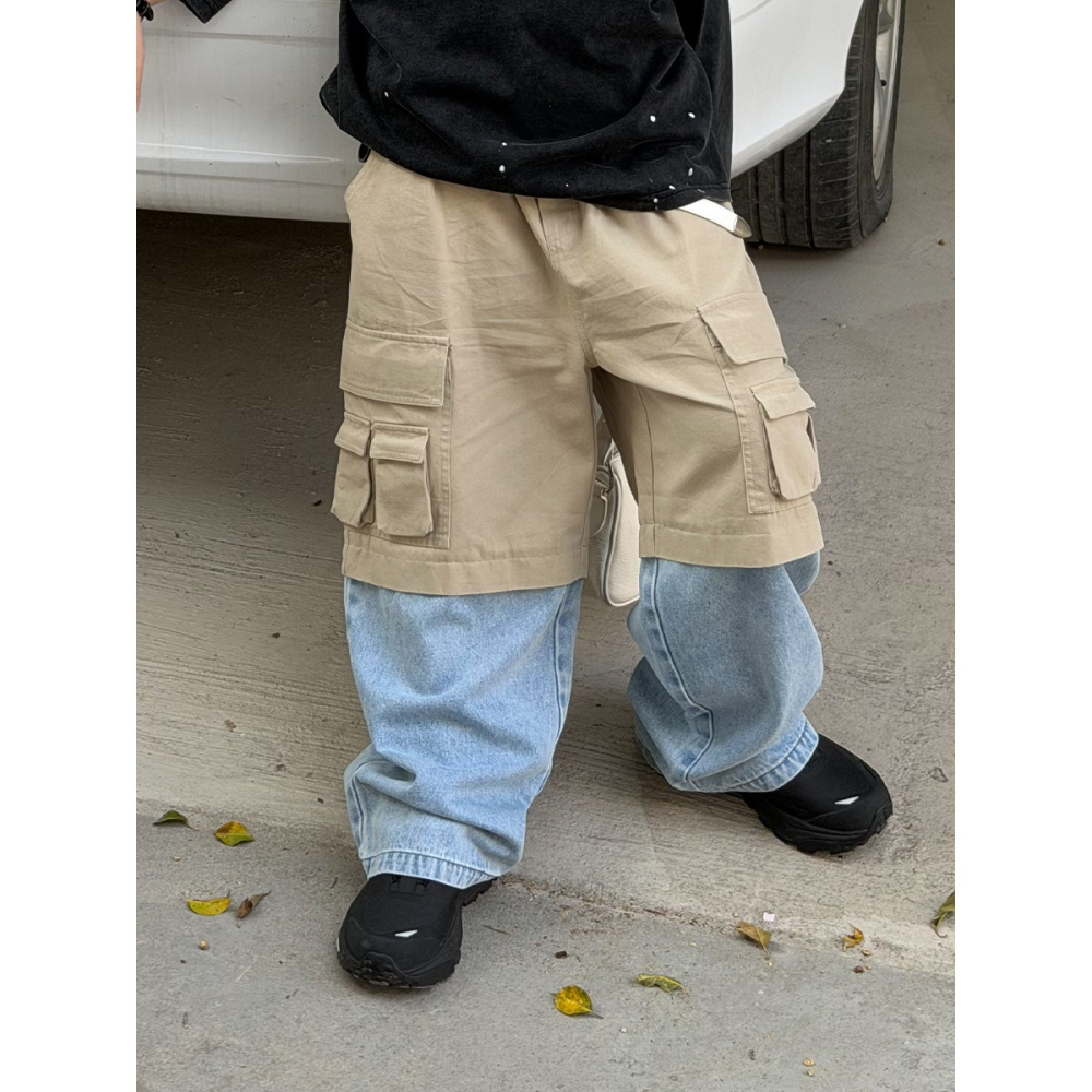 復古拼接工裝長褲S602321-細節圖4