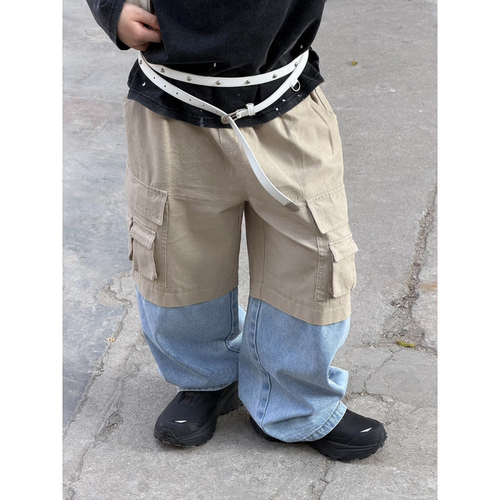 復古拼接工裝長褲S602321-細節圖6