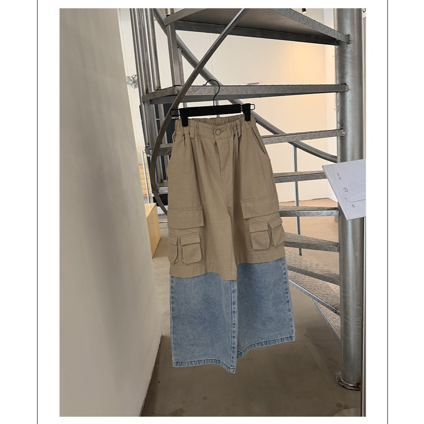 復古拼接工裝長褲S602321-細節圖7