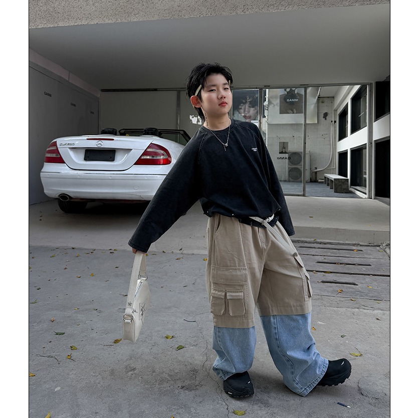 復古拼接工裝長褲S602321-細節圖9