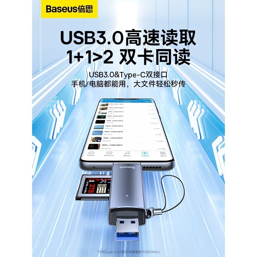 💎台灣現貨💎倍思SD/TF OTG讀卡機TypeC+USB支援iPhone15 iPad手機筆電安卓-細節圖3
