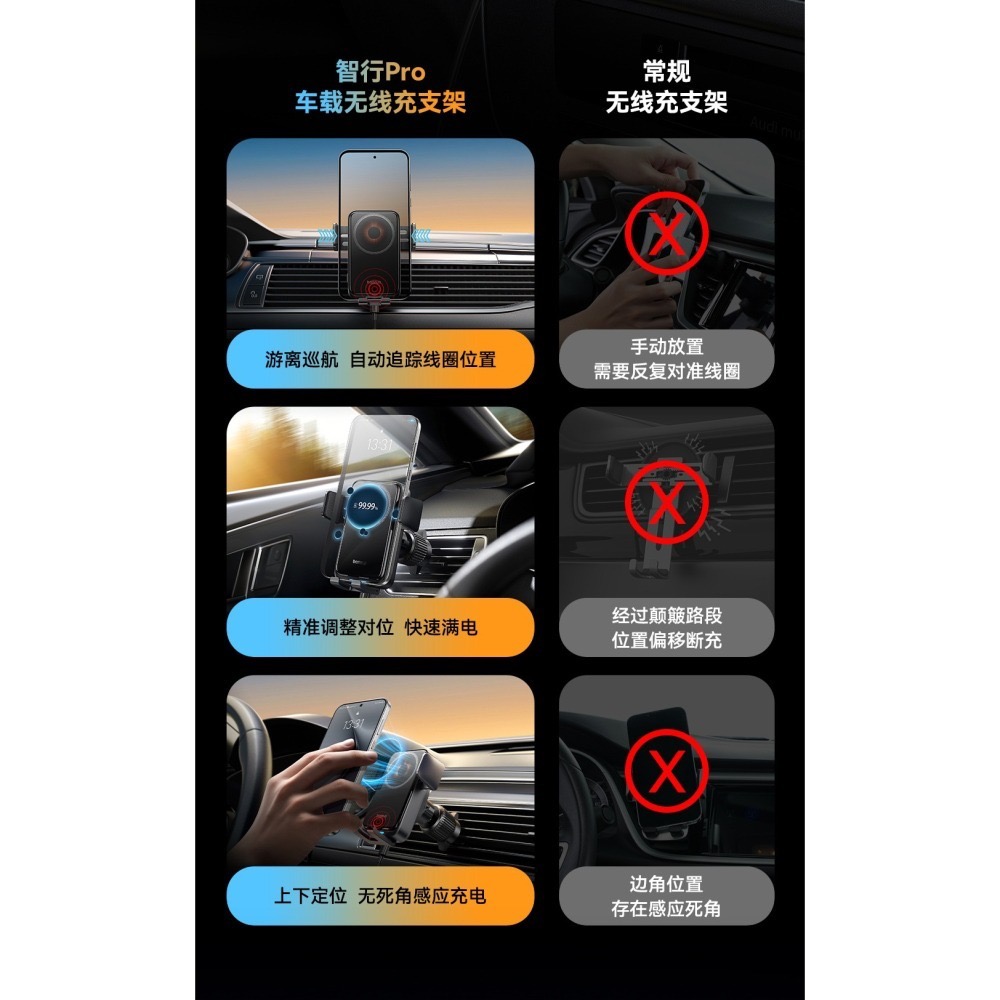 💎台灣現貨💎倍思 智行Pro自動追蹤充電手機支架適用iPhone16 15安卓三星華為-細節圖6
