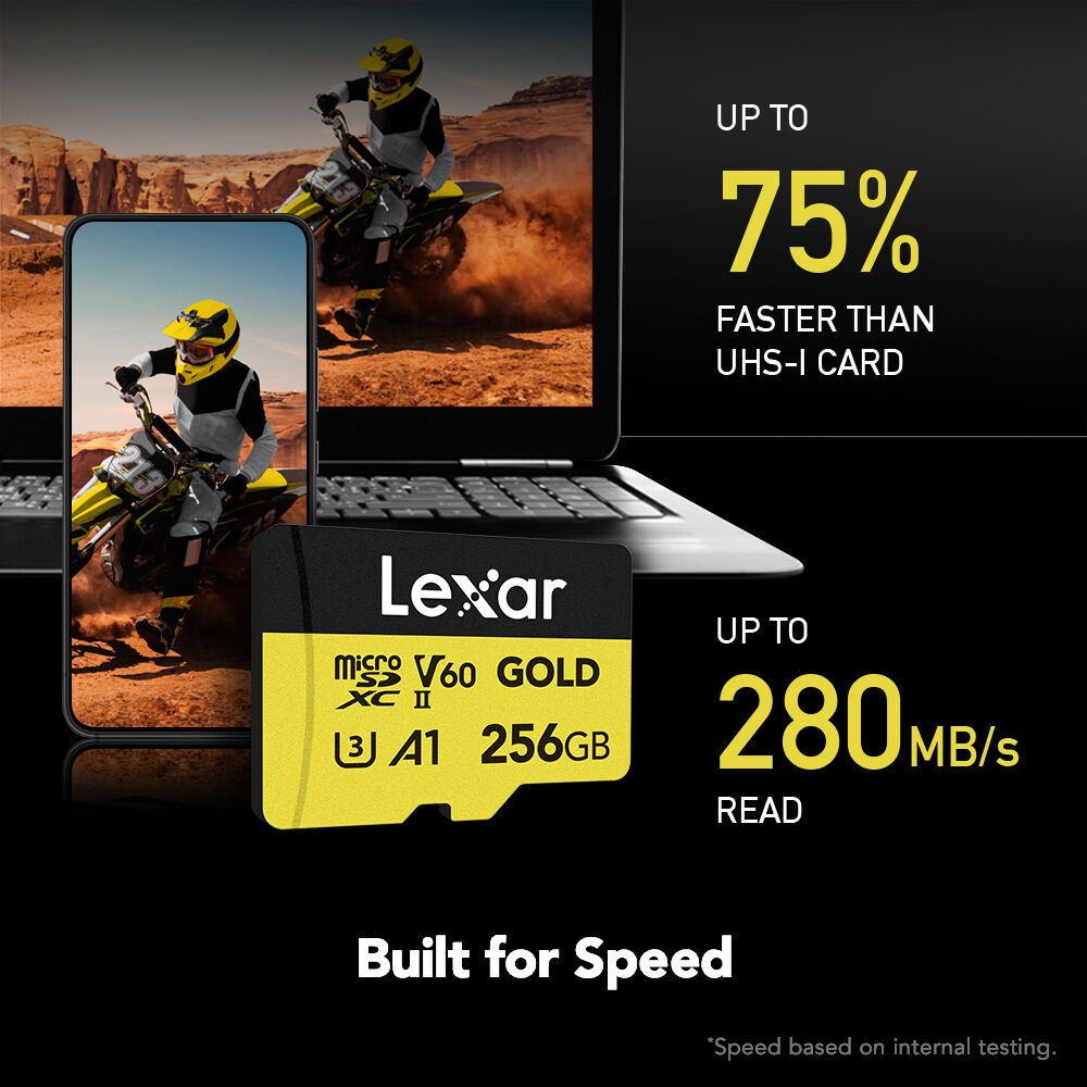 Lexar Professional 128G Gold microSDXC V60 UHS-II 4K攝影 公司貨-細節圖3