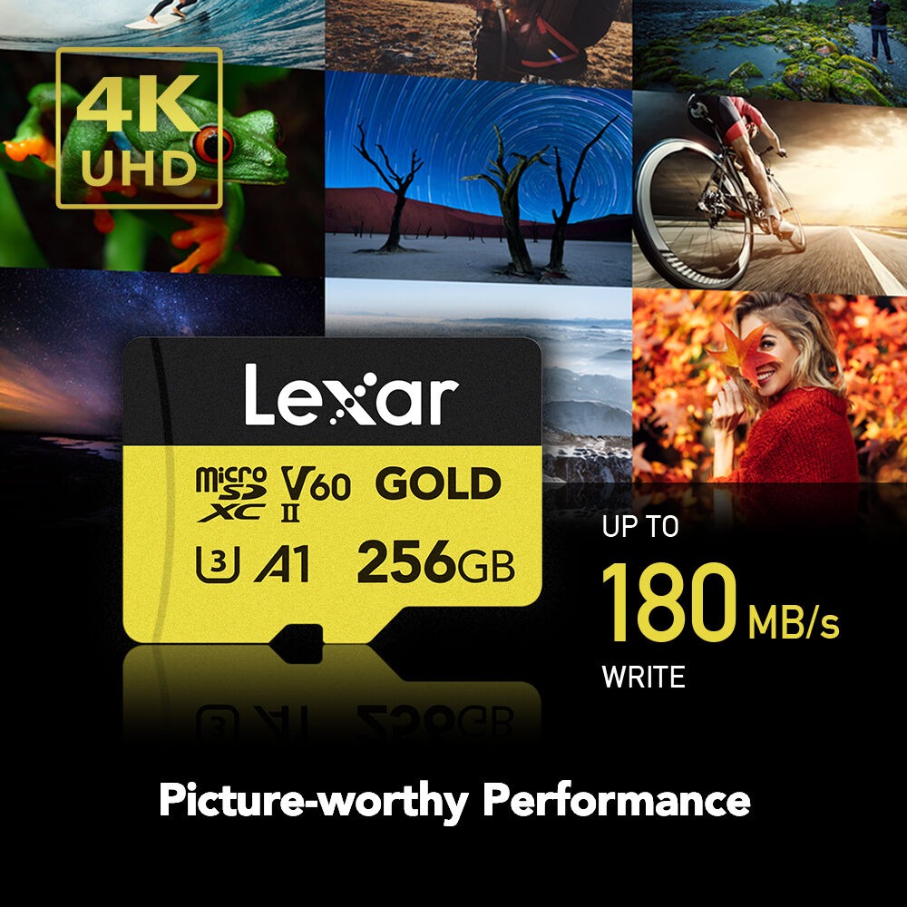 Lexar Professional 256G Gold microSDXC V60 UHS-II 4K攝影 公司貨-細節圖4