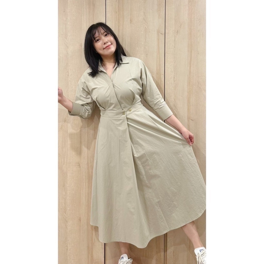 S002-橄欖優雅連身裙-細節圖2