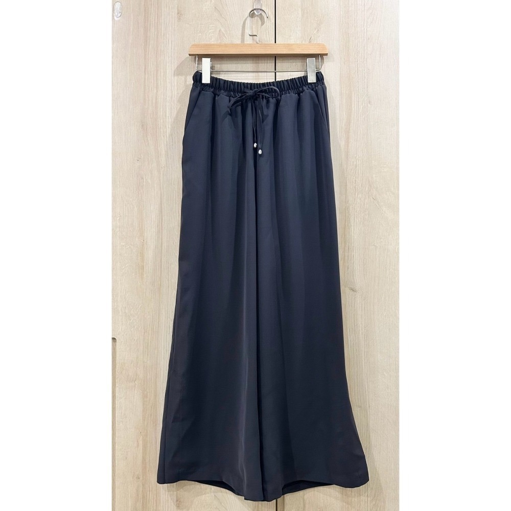 P026-飄逸順滑長褲 墨色/灰紫 (現貨)-細節圖5