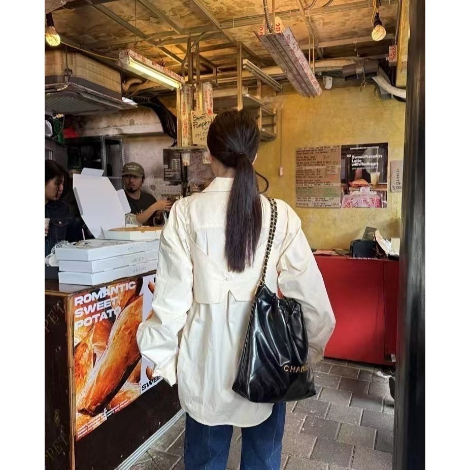 T042-雙層設計硬挺襯衫-清新藍/奶油黃-細節圖4