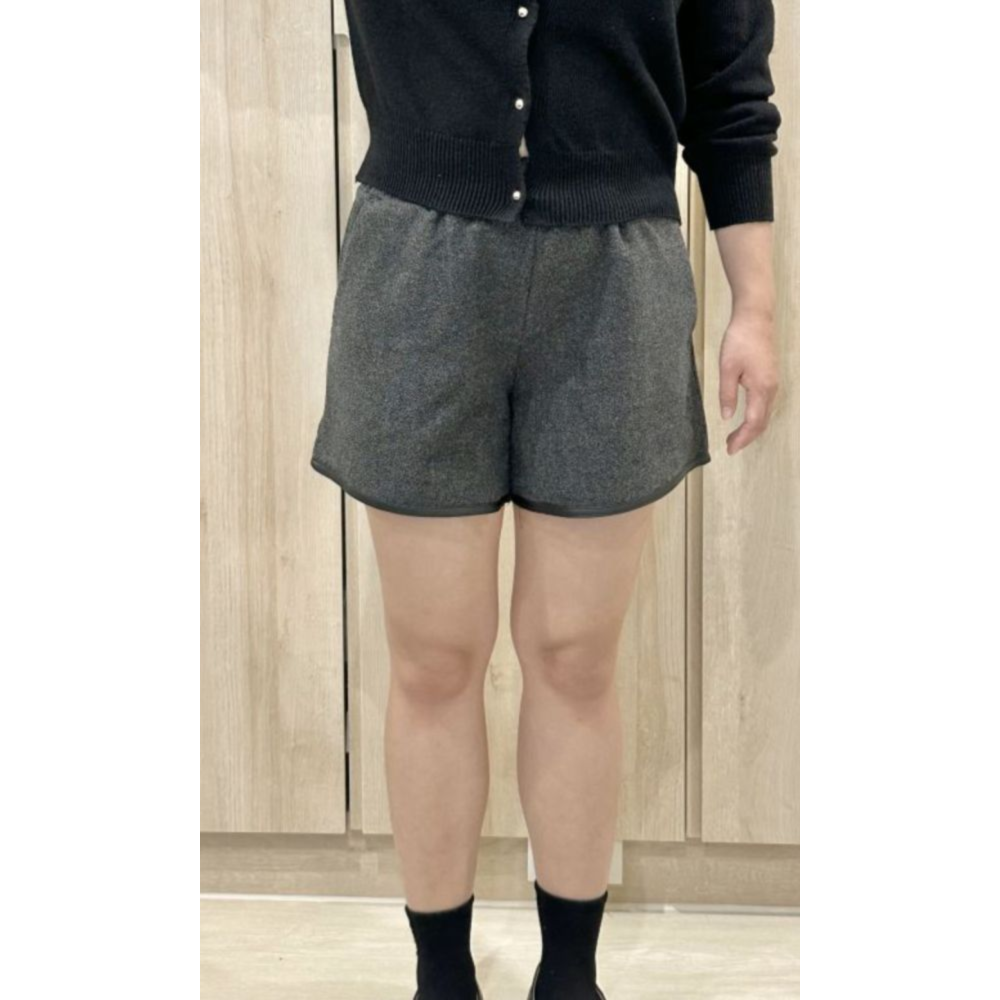 P009-毛呢挺版短褲-深灰/千鳥格紋-細節圖2