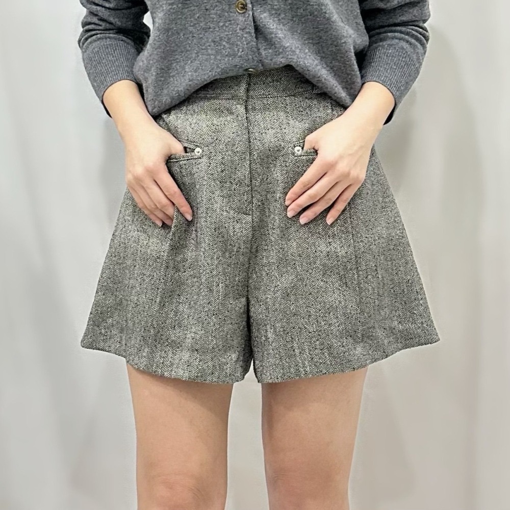 P011-韓風西裝短褲-灰/咖-細節圖3