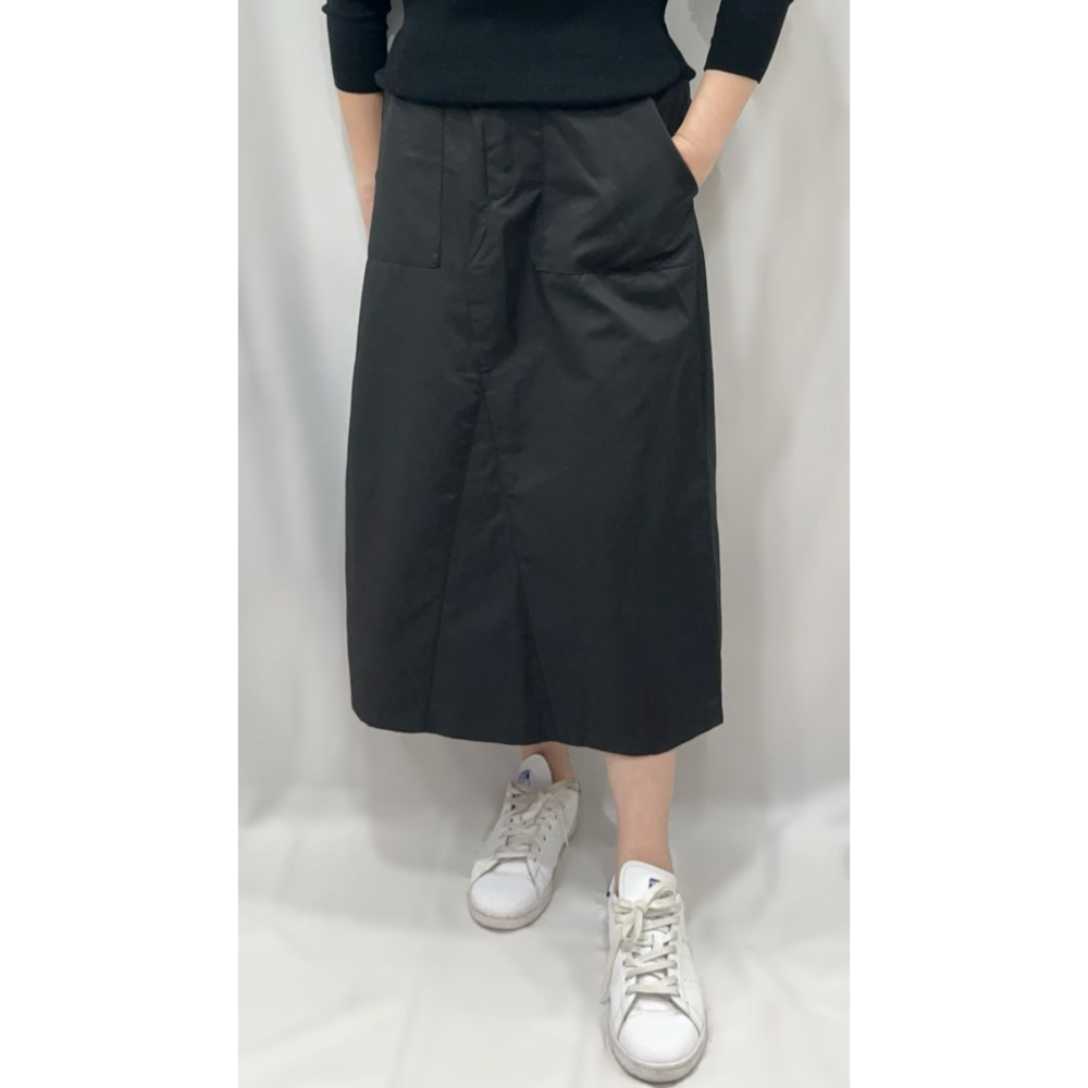 P016-休閒工裝裙-軍綠/黑-細節圖2