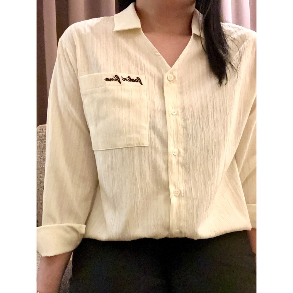 T005-法式浪漫柔軟襯衫/奶油黃.淺藍 (現貨)-規格圖2