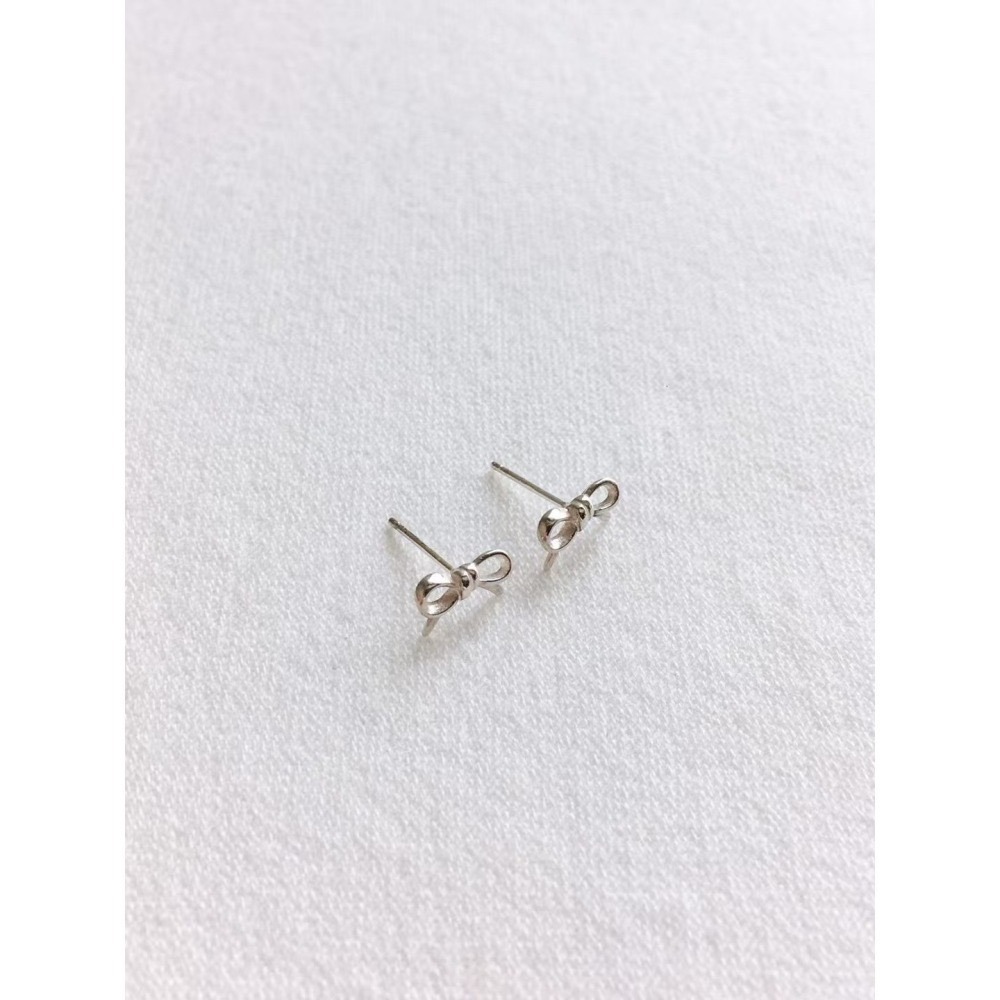 E008-蝶結S925純銀耳環-細節圖2