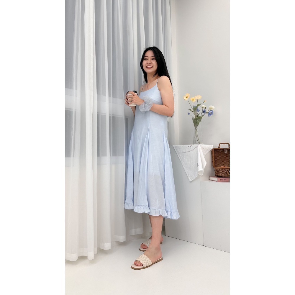 S003-靜謐之森連身洋裝-淺藍/黑 (現貨)-規格圖3