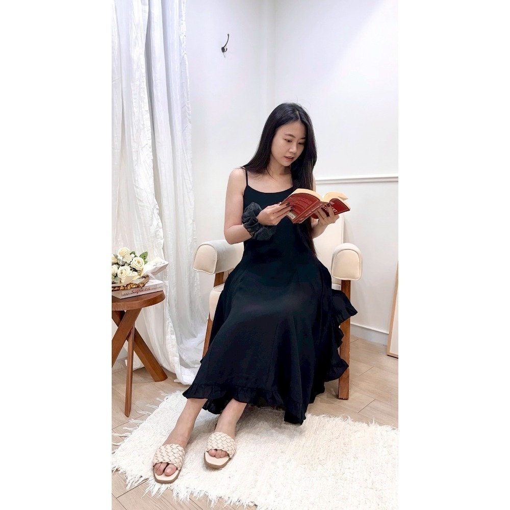 S003-靜謐之森連身洋裝-淺藍/黑-規格圖3