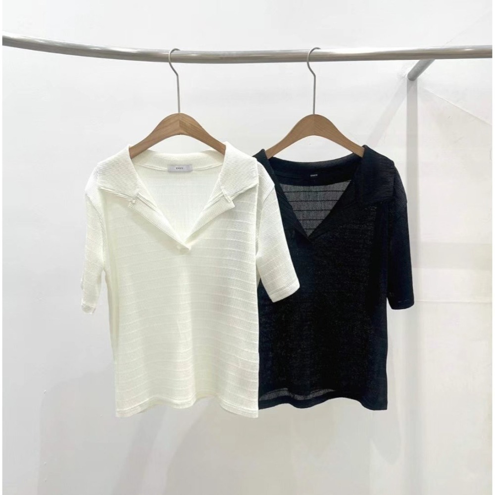 T053-慵懶夏日V領上衣/白 (現貨)-細節圖4