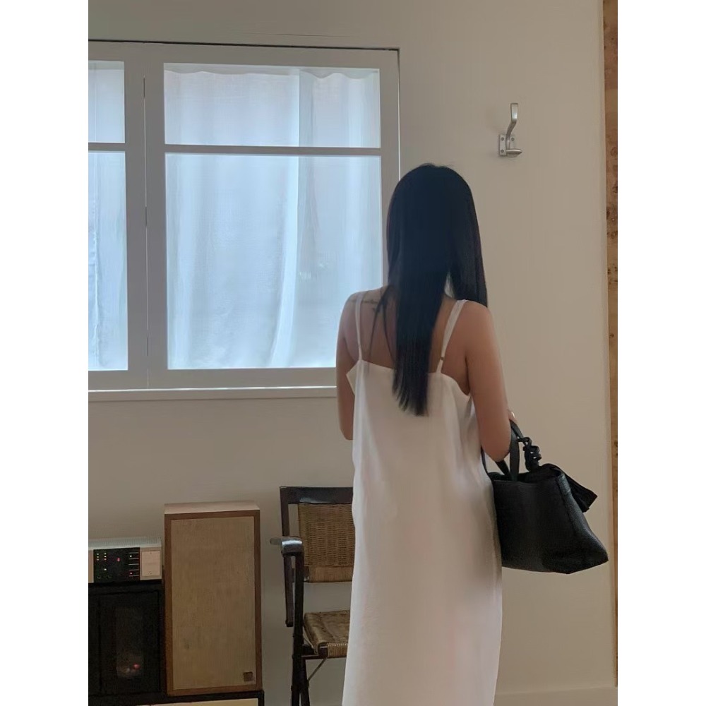 S006-霧感輕紗長洋裝-白/淺藍 (現貨)-規格圖2