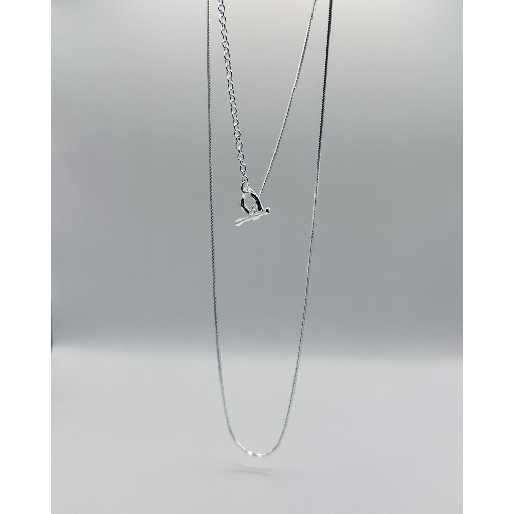 N010-扣語雙層項鍊-細節圖2