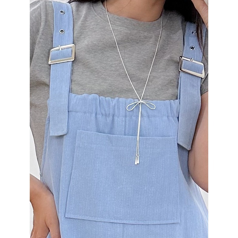 N011-S925銀段蝴蝶結調鍊-細節圖2