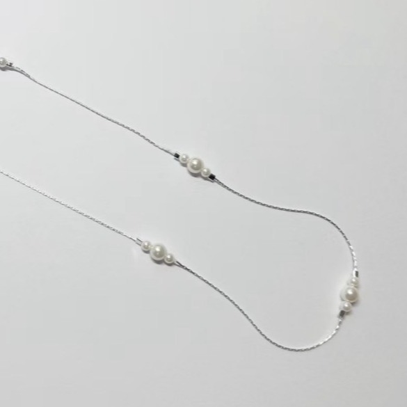 N013-S925銀語貝珠純銀短鍊-細節圖2