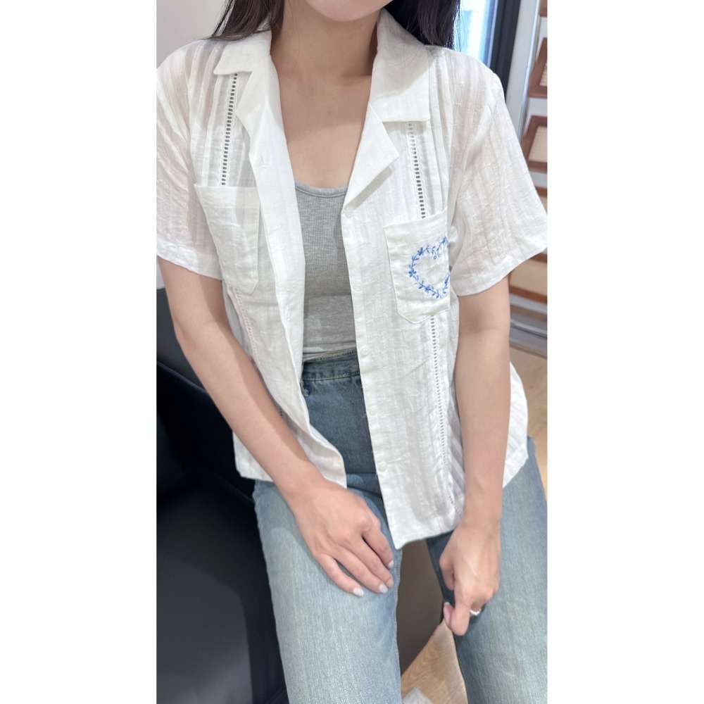 T070-夏戀心語短袖襯衫-細節圖2