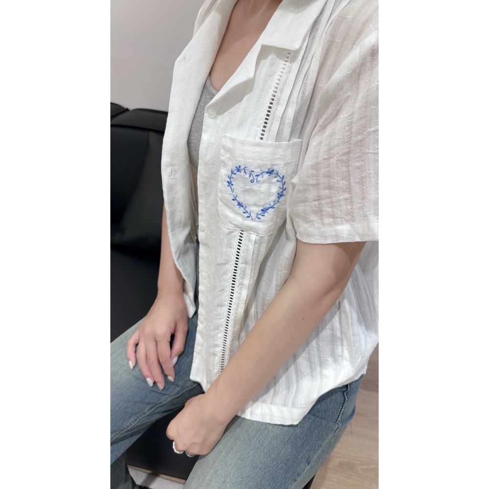 T070-夏戀心語短袖襯衫-細節圖3