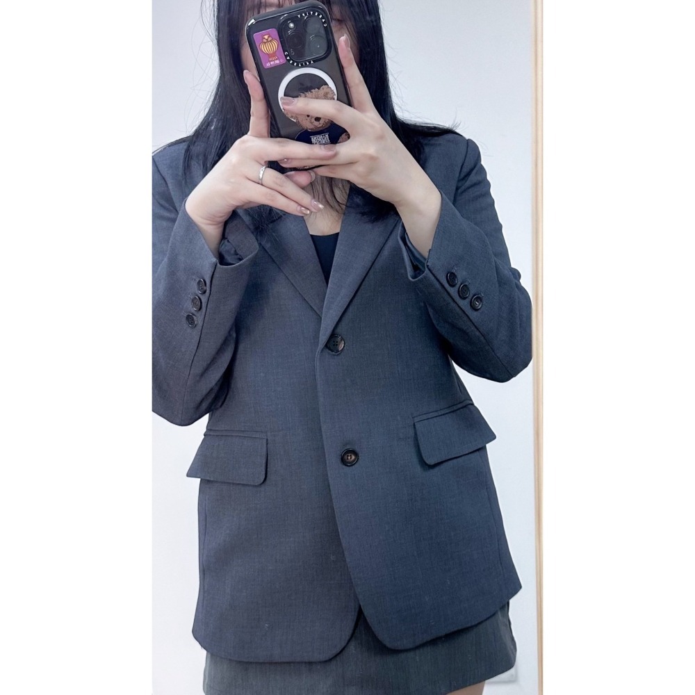 O020-深灰質感修身西外-細節圖2