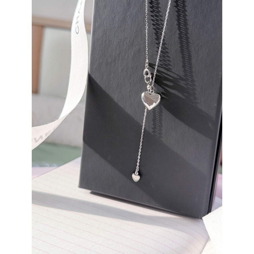 N014-極簡立體愛心項鍊(現貨+預購)-細節圖3