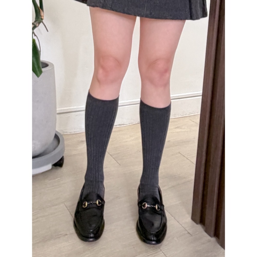W003-超修飾!羅紋膝下長襪(預購)-規格圖1