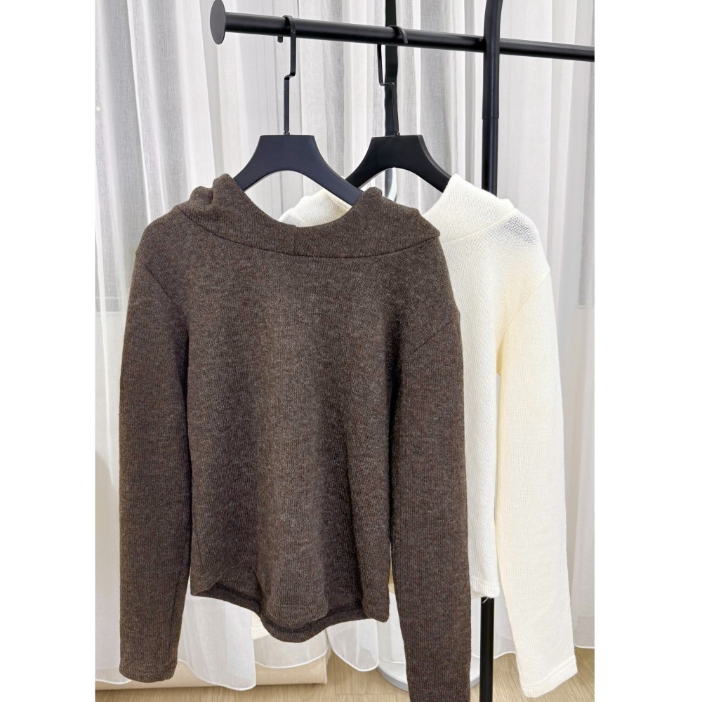 T077-柔感針織連帽長袖上衣(現貨+預購)-細節圖5