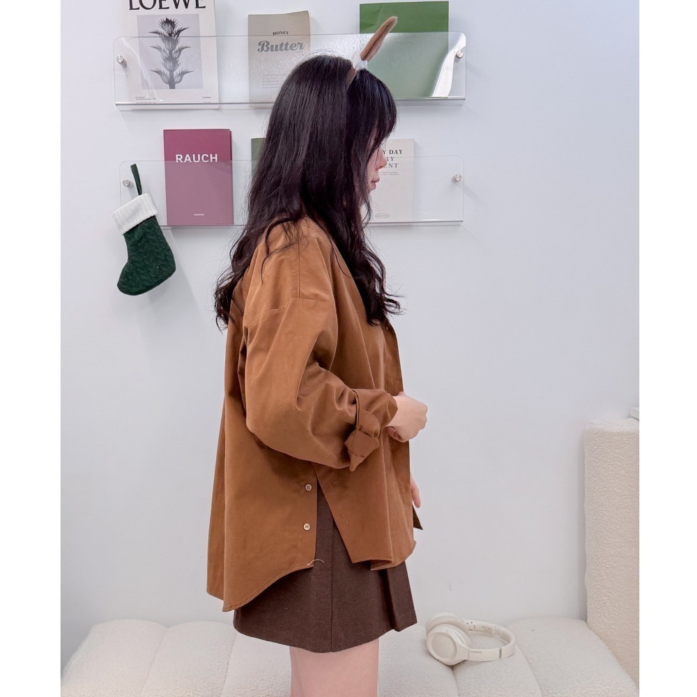 T078-冬日暖陽・側排扣開衩挺版襯衫(現貨+預購)-細節圖4