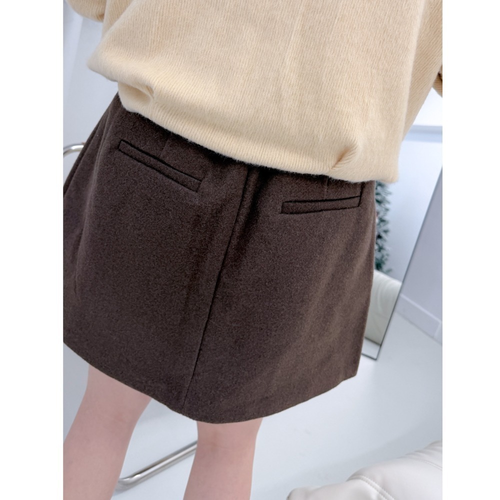 P038-冬日序曲・毛呢感附腰帶褲裙(現貨+預購)-細節圖5