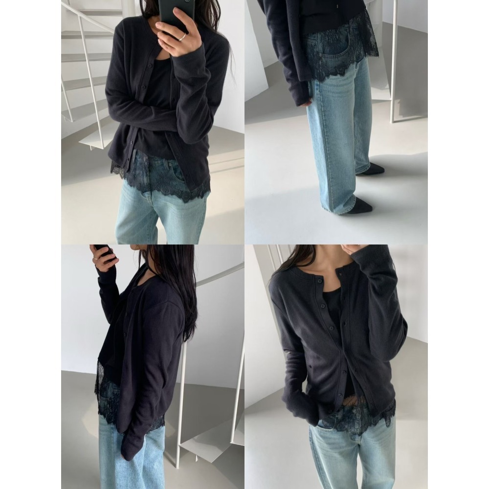 T082-層次必備・蕾絲滾邊親膚短T(現貨+預購)-細節圖2