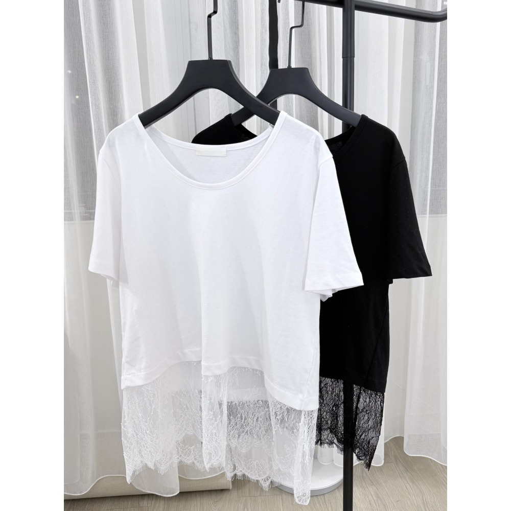 T082-層次必備・蕾絲滾邊親膚短T(現貨+預購)-細節圖5