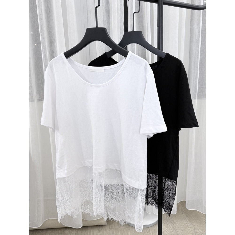 T082-層次必備・蕾絲滾邊親膚短T (現貨)-細節圖5