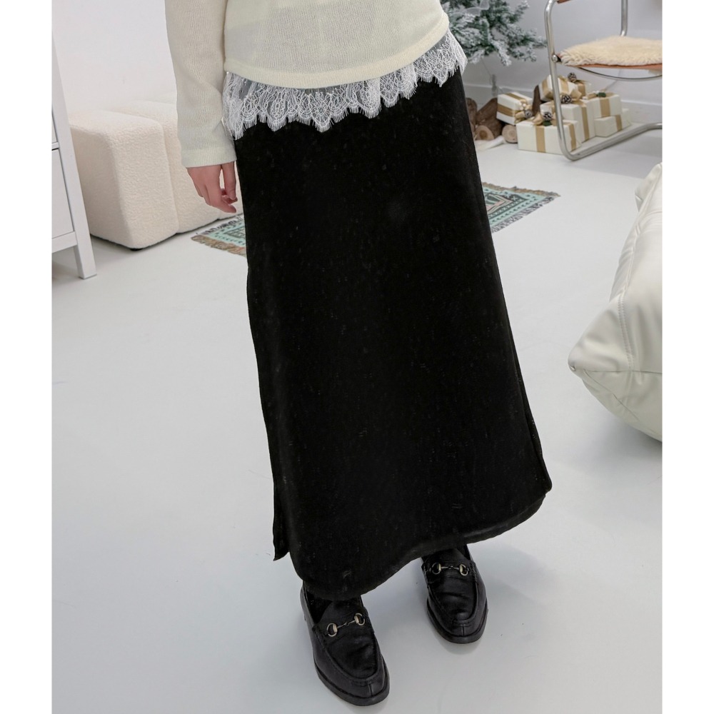 P039-法式優雅・層次拼接側開衩長裙(現貨+預購)-細節圖2