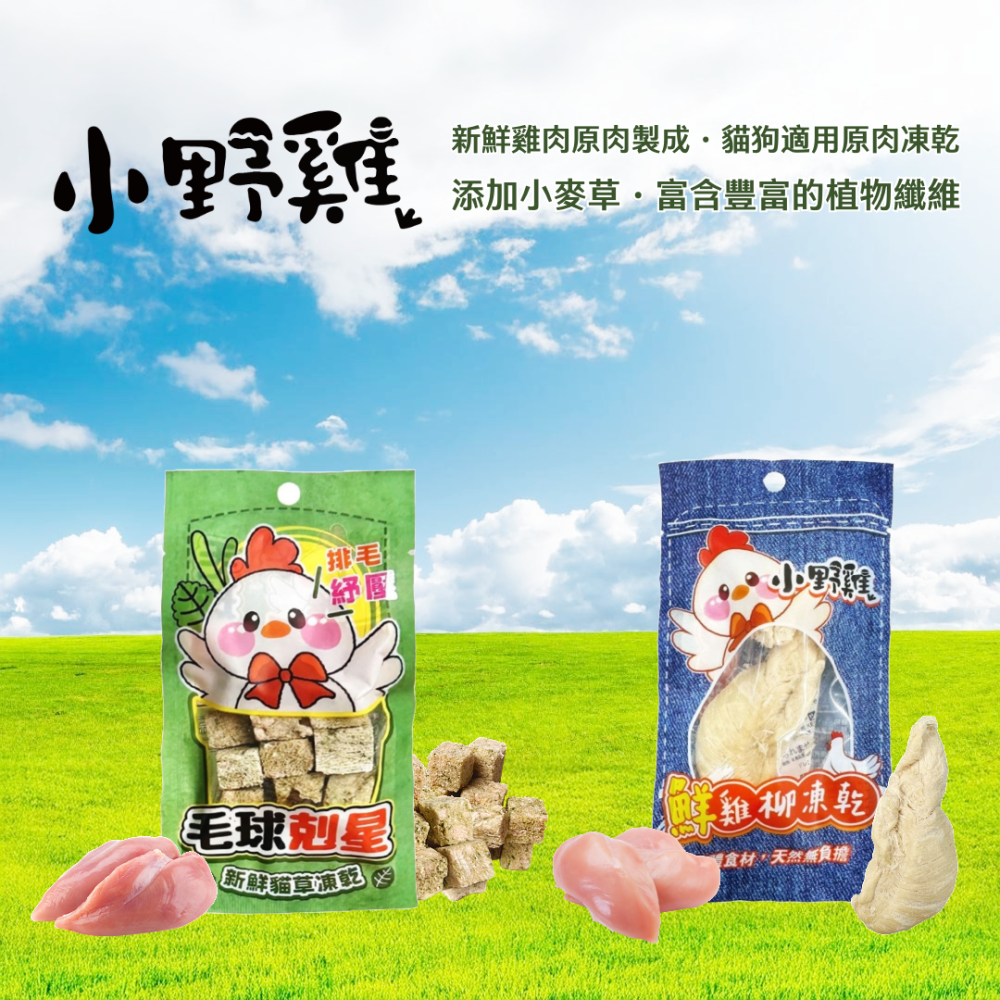 貓奴小舖 Maonu Shop🐈「小野雞 毛球剋星 新鮮貓草凍乾」凍乾 貓草 雞肉 犬貓適用-細節圖4